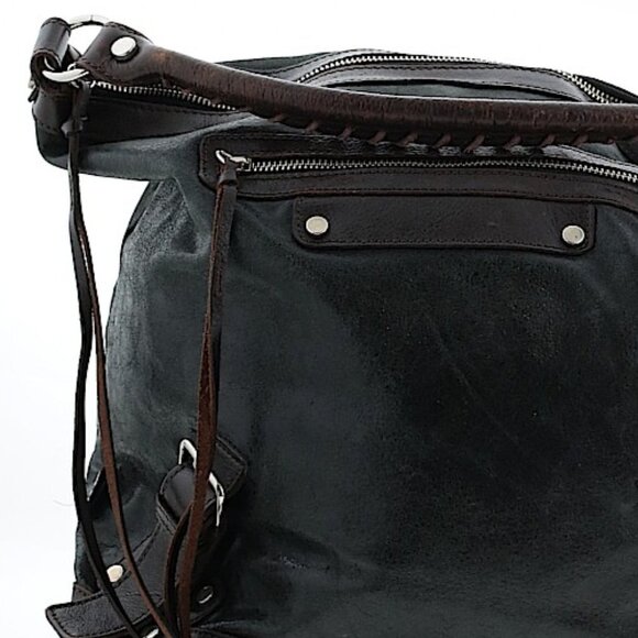 Tano Leather Black/Brown Convertible Shoulder Bag - Picture 3 of 8